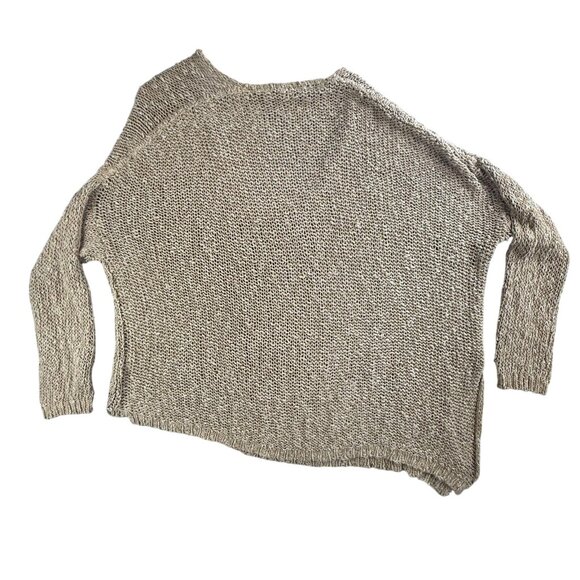 Free People Sweater Womens Medium Tan Chunky Knit High Low Pullover Boho Casual - Picture 2 of 9